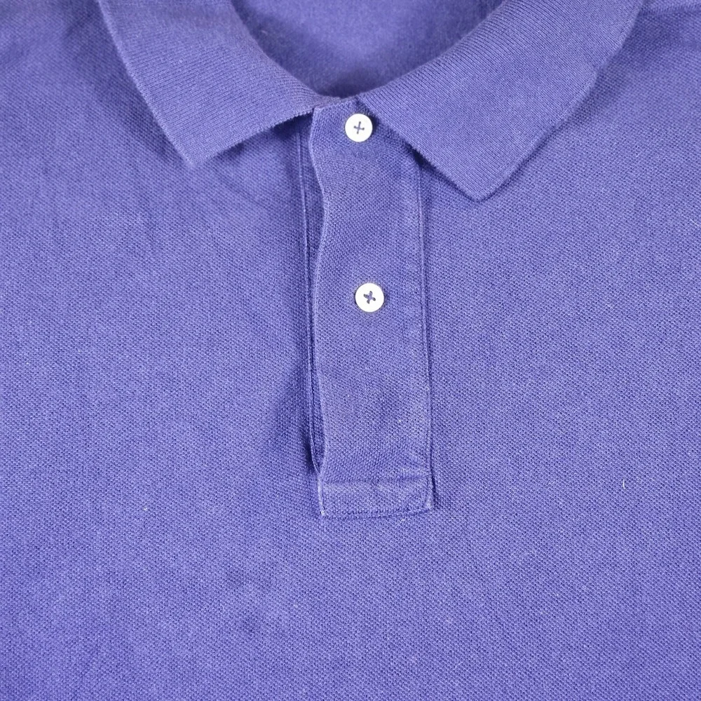 Polo Ralph Lauren Mens 2 XB Big Long Sleeve‎ Polo Shirt Navy Blue